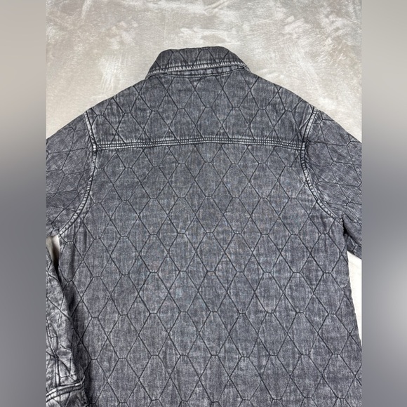 NWOT Blank NYC Quilted Acid Wash Faded Black Button Front Chore Coat Jacket M - Picture 11 of 14